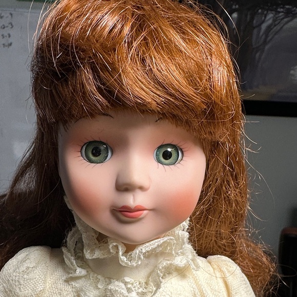 Marian yu design Cream Porcelain Doll with Red Accent - Picture 7 of 9